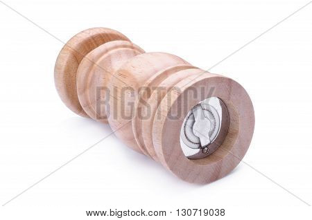 Pepper Mill Wooden Isolated On A White Background