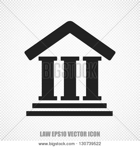 The universal vector icon on the law theme: Black Courthouse. Modern flat design. For mobile and web design. EPS 10.