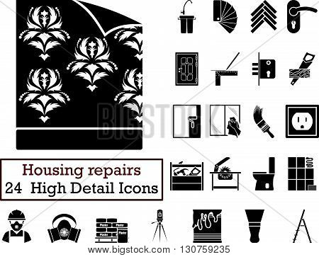 Set Of 24 Hoising Repairs Icons