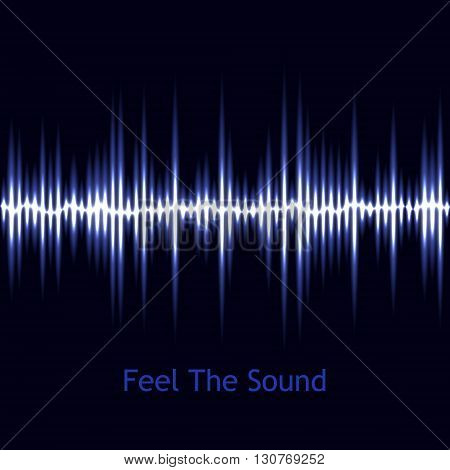 Music background, Vector sound wave, Audio wave design, Blue sound wave