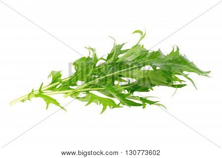 Mizuna Greens On White Background
