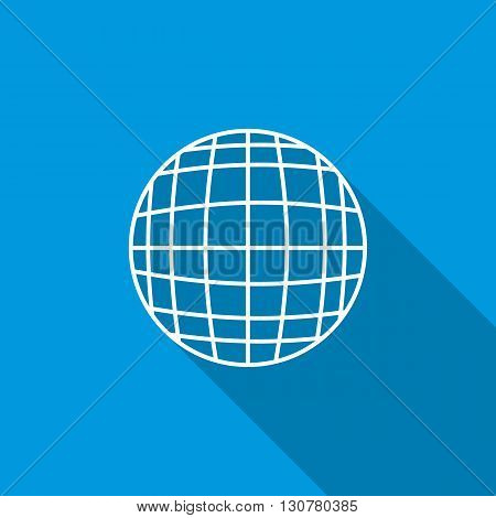 Globe iicon in flat style with long shadow