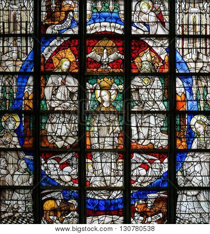 Stained Glass - Coronation Of Mary