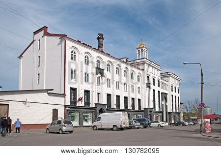 SORTAVALA, KARELIA, RUSSIA - MAY 14, 2016: Building of the last Finnish Orthodox Church office in 1931 on Kirov Street. Now it is a residential building.