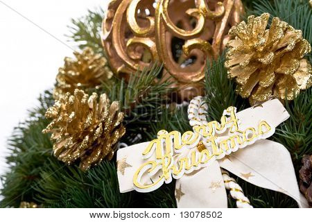 Aislado sobre fondo blanco de la decoración de la Navidad.