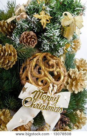 Aislado sobre fondo blanco de la decoración de la Navidad.