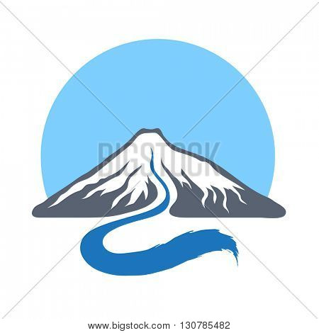 Mountain river, vector logo illustration.