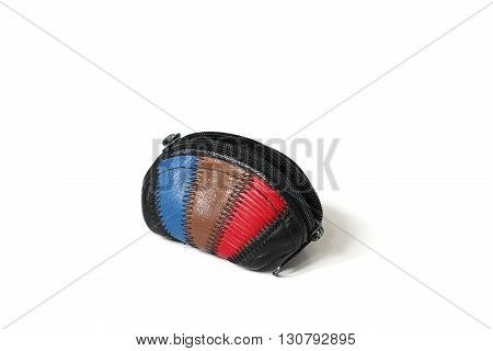 Wallet for coins on a white background.