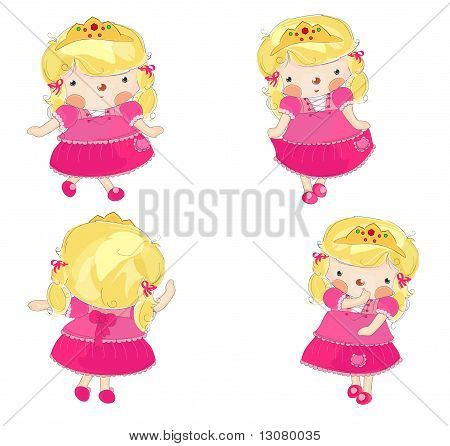cute little princess in 4 variations