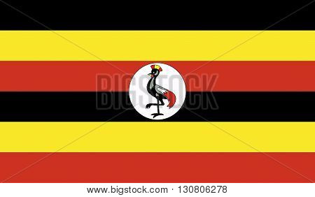 Uganda flag image for any design in simple style