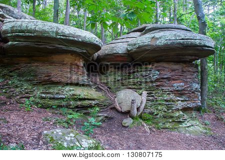 Stone mushrooms Garden of the Gods Shawnee National Forest Southern Illinois USA