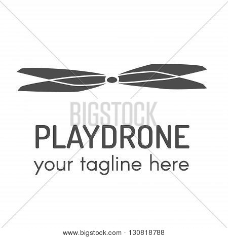 Creative drone logo. Perfect for design elements badges and labels. Drone copter