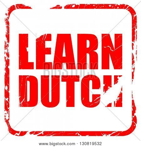 learn dutch, red rubber stamp with grunge edges