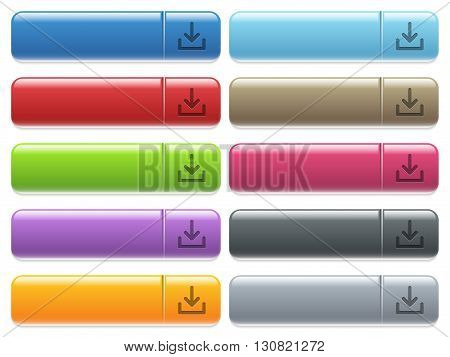Set of download glossy color menu buttons with engraved icons
