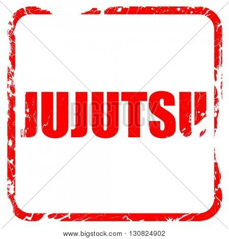 jujutsu sign background, red rubber stamp with grunge edges