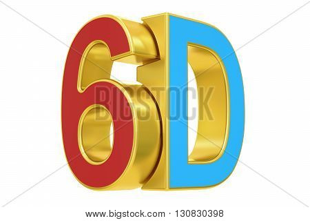 6D logo 3D rendering isolated on white background