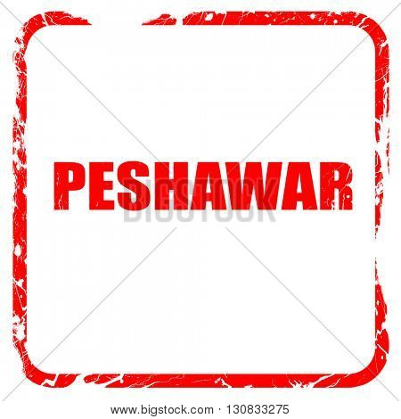 peshawar, red rubber stamp with grunge edges