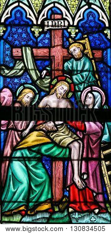 Stained Glass - Jesus Taken From The Cross