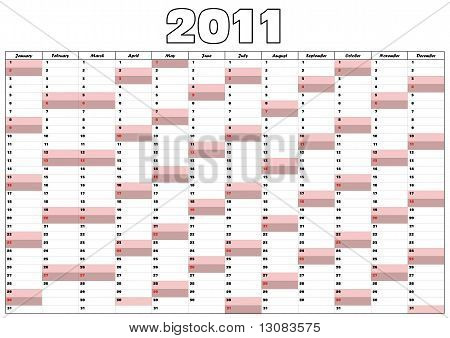 Calendario 2011 en inglés