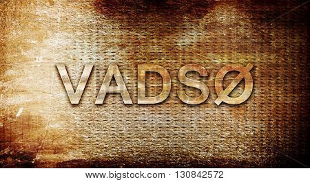 Vadso, 3D rendering, text on a metal background