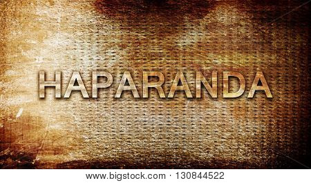 Haparanda, 3D rendering, text on a metal background