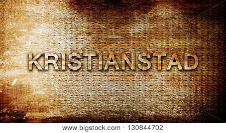 Kristianstad, 3D rendering, text on a metal background