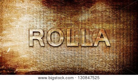 rolla, 3D rendering, text on a metal background