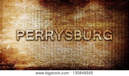 perrysburg, 3D rendering, text on a metal background