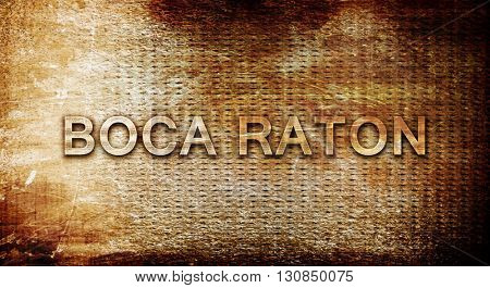 boca raton, 3D rendering, text on a metal background
