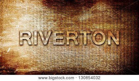 riverton, 3D rendering, text on a metal background