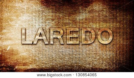 laredo, 3D rendering, text on a metal background