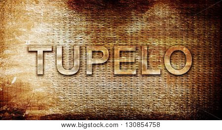 tupelo, 3D rendering, text on a metal background