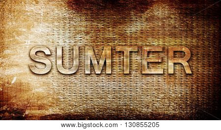 sumter, 3D rendering, text on a metal background