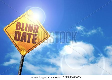 blind date, 3D rendering, a yellow road sign