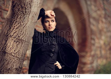 Portrait of Gothic Dark Princess in her Kingdom