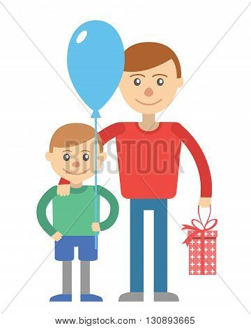 Father and son vector illustration for father day holiday