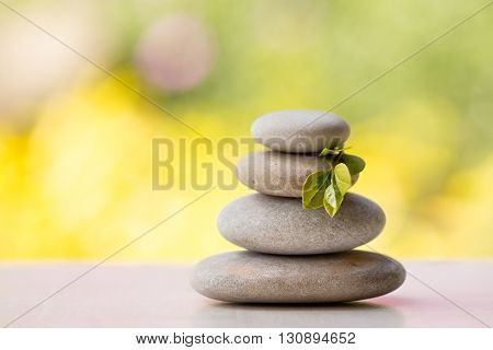 Pile Of Balancing Pebble Stones Outdoor