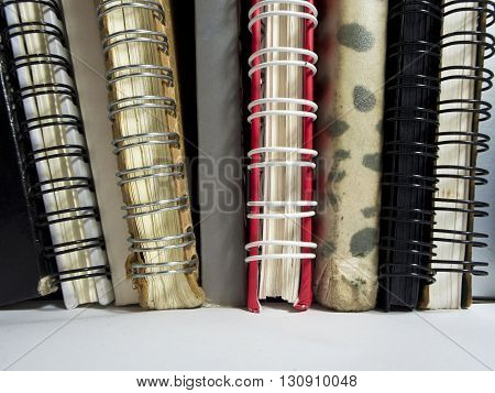 Many Used Notebook set on the shelf
