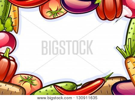 White background with many different fresh vegetables