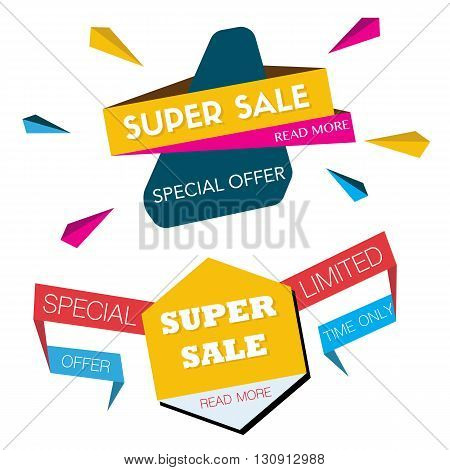 Super Sale banner. Sale in vector illustration.