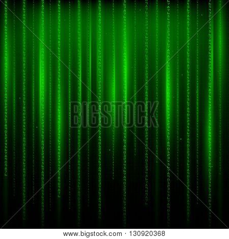 Matrix an abstract background the movement of vertical figures on a green backgroun