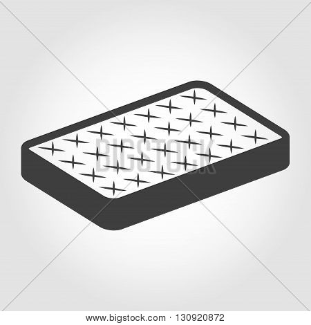 Vector black mattress icon on white backgroud.