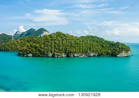 Tropical group of islands in Ang Thong National Marine Park Thailand. Top view