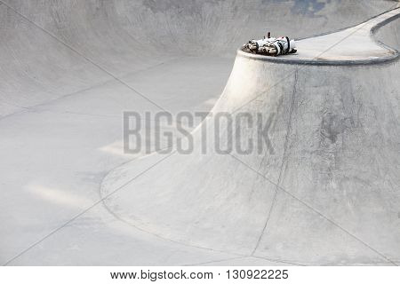 Aggressive Inline Skates In Skate Park