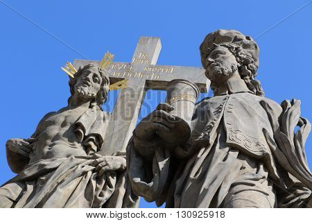 Statue of the Charles Bridge in Prague