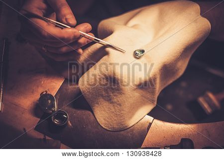 Desktop for craft jewellery making with professional tools.