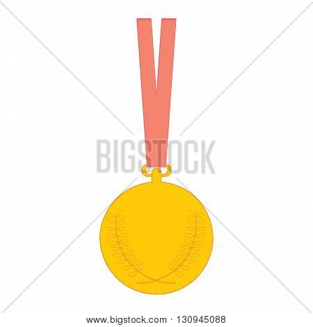 Gold medal. Vector medal icon isolated on white background.