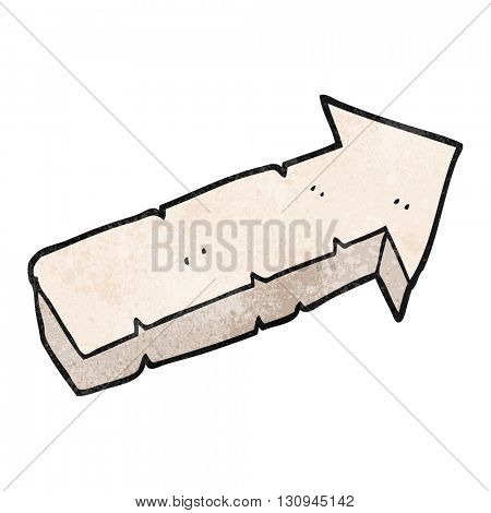freehand textured cartoon stone pointing arrow