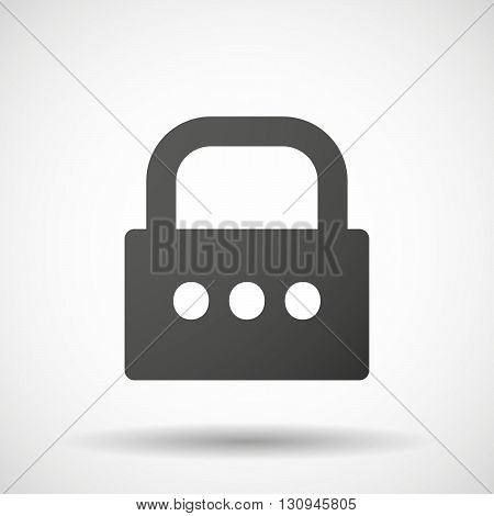 Isolated Lock Pad Icon With  An Ellipsis Orthographic Sign