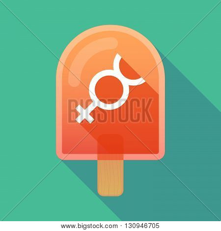 Long Shadow Ice Cream Icon With  The Mercury Planet Symbol